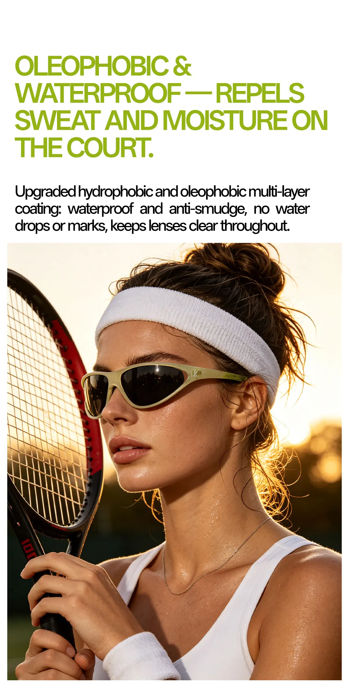 Kapvoe Fashion Retro-Radsportsonnenbrille Damen-Radbrille Mountain-Wanderbrille Herren-Sport-Tennis-Pickleball-UV400-Schutzbrille – Detail 11
