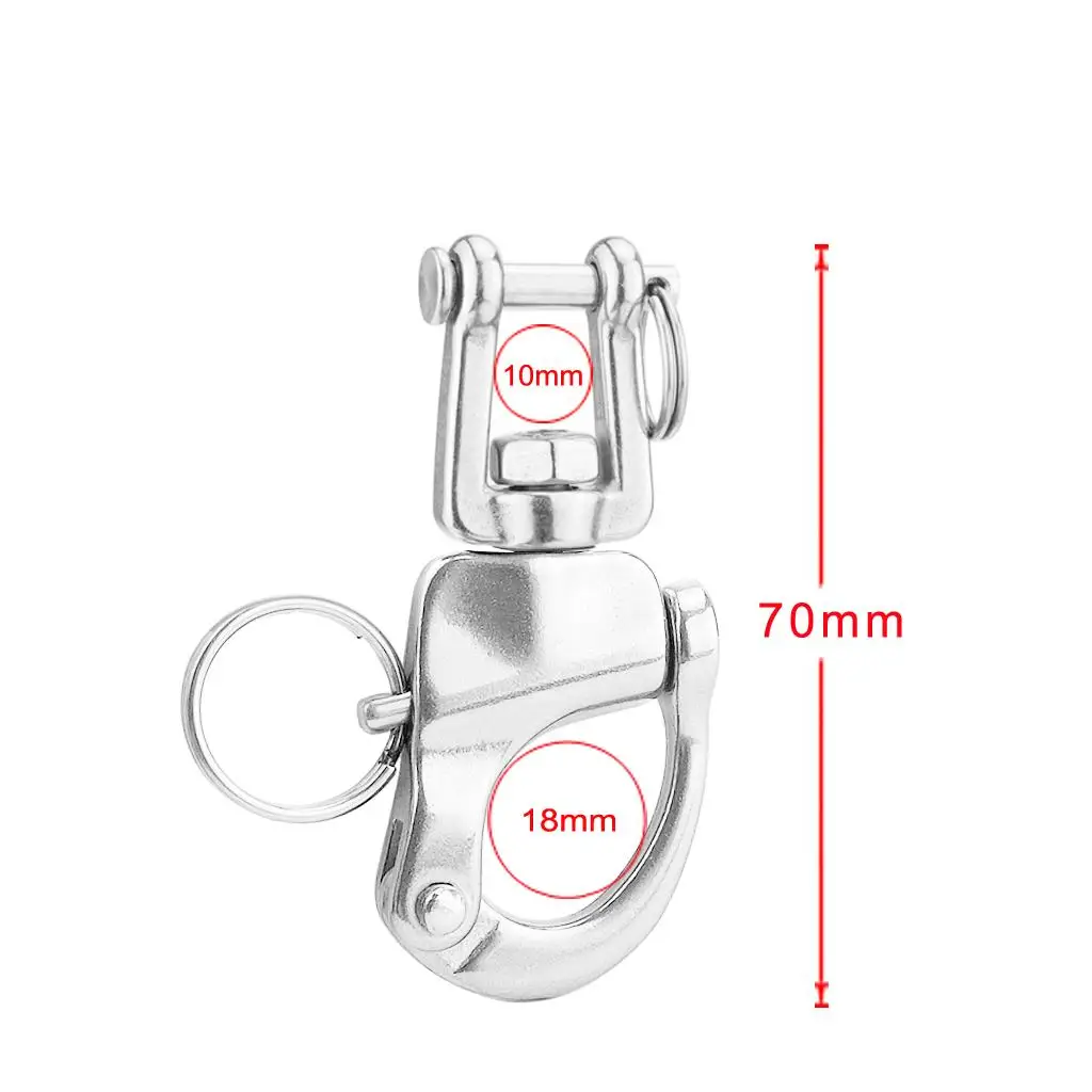 Swivel Eye Snap Shackle Anchor Rigging 316 Stainless Steel Quick Release Eye Bail for Marine/Boat/Sailing/Yacht