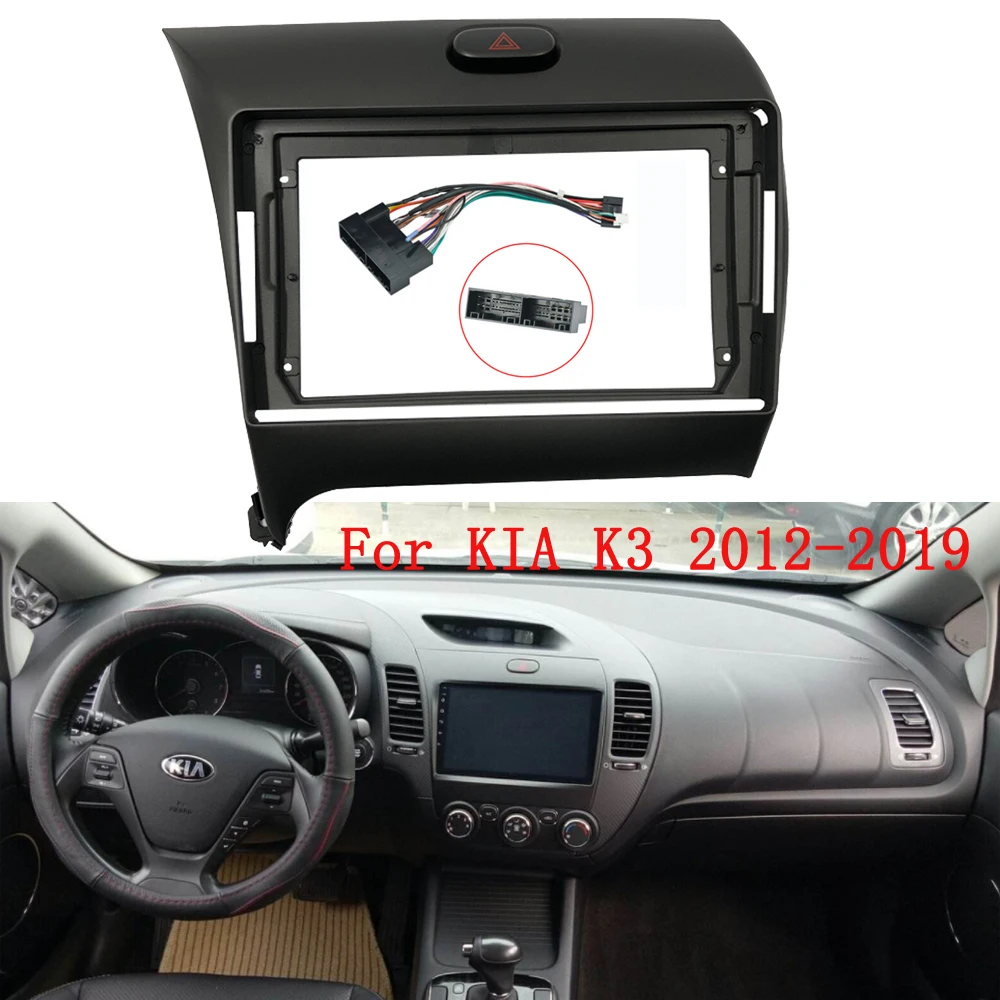 9-calowy uchwyt samochodowy do montażu na desce rozdzielczej Double Din DVD Frame Trim Kit Fascia Panel dla KIA K3 2012-2019 Fit Left Drive