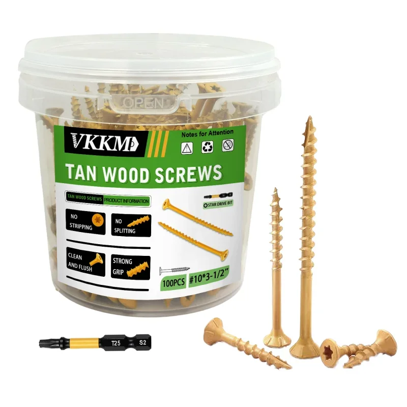 

VKKM Yellow Plum Color Countersunk Self-tapping Wooden Screws, Suitable for Handicrafts