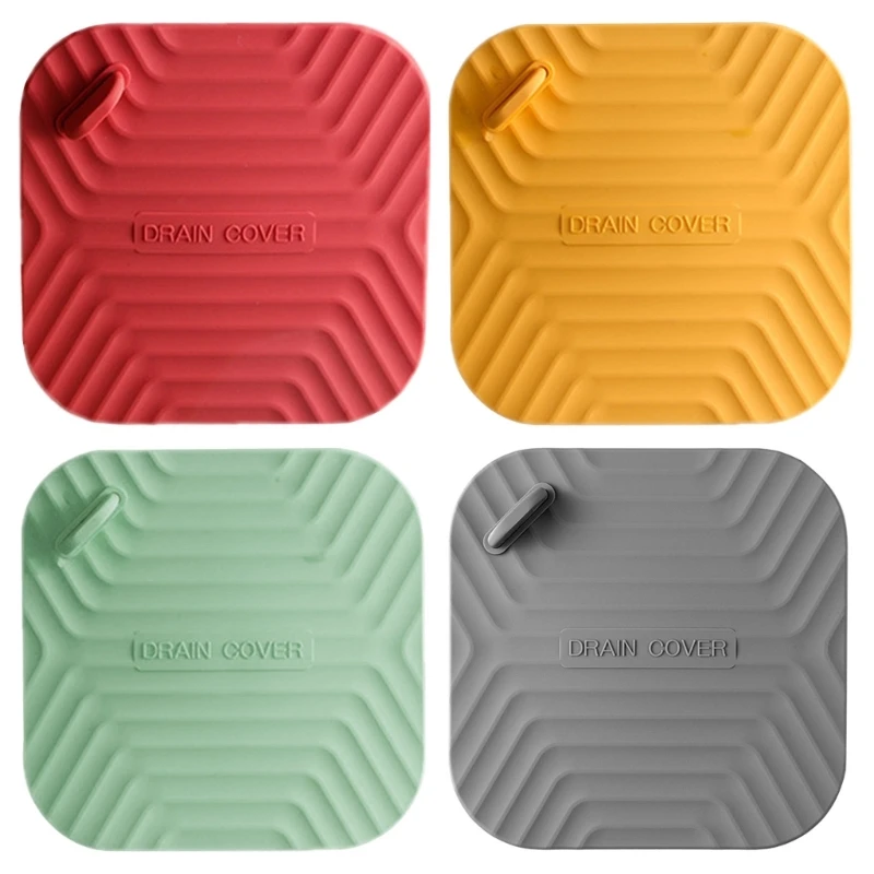 Multipurpose Square Silicone Deodorant Floor Drain Cover Bathroom Drain Stopper Sink Leakage-proof Water Sealing Cover