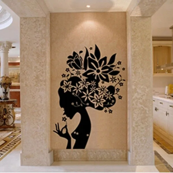 Flower Fairy Crystal Stereoscopic Wall Stickers 3D Mirror Acrylic Background Stickers