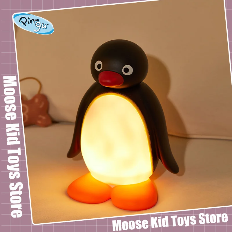 

2025 New Pingu Penguin Paipai Lamp Luminous Toys Genuine Pingu Figurines Atmosphere Lamp Decor Ornaments Girls Birthday Gifts