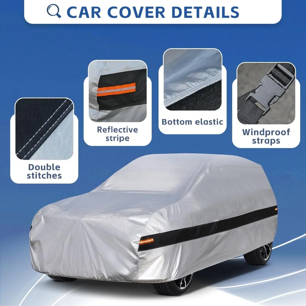 غطاء سيارة SUV مقاوم للماء لجميع الأحوال الجوية مناسب تمامًا لموديلات 1973-2024، حماية كاملة خارجية للمركبات