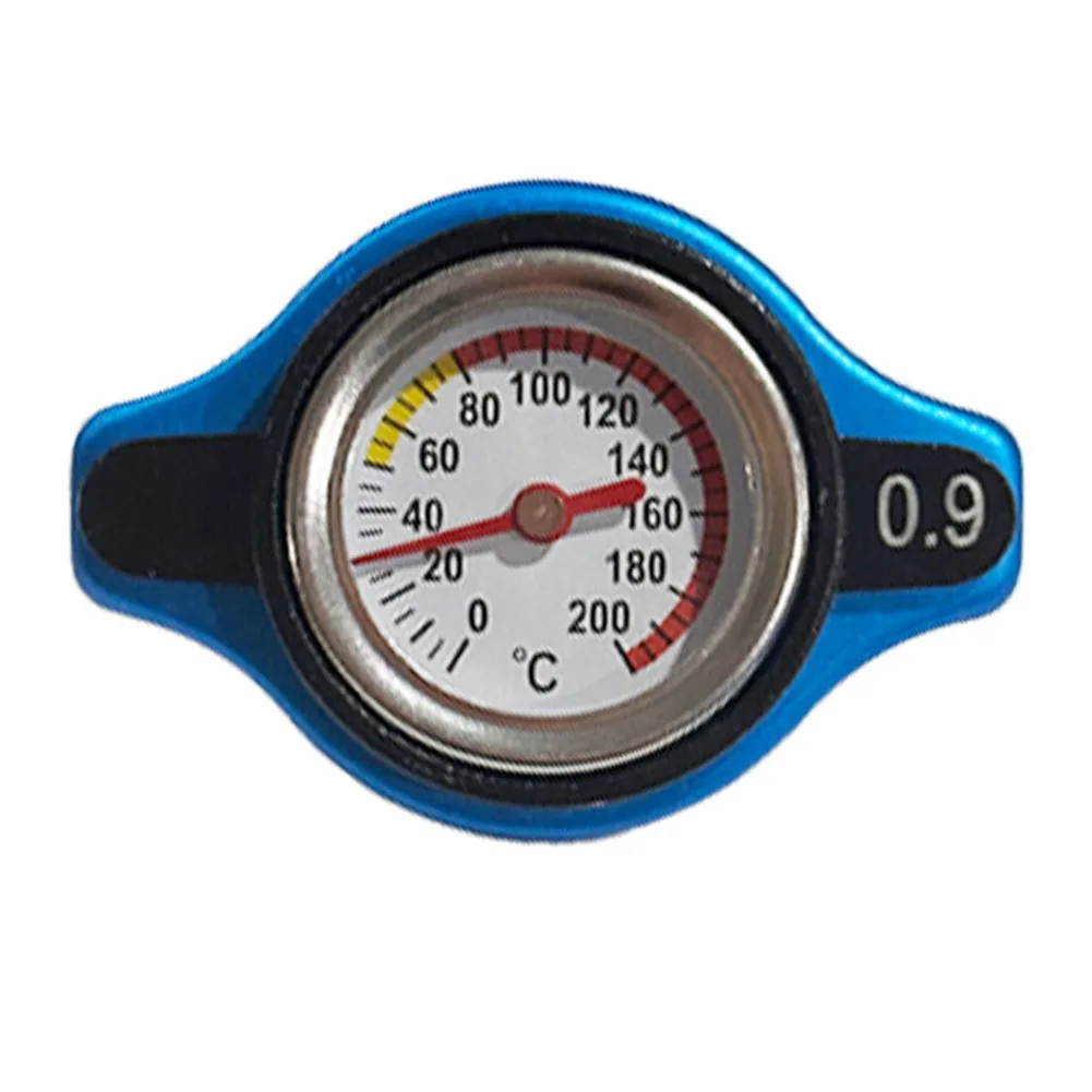 Tapa de radiador de aleación de aluminio con ajuste de medidor de temperatura del agua para protección del sistema de refrigerante de automóviles y motocicletas