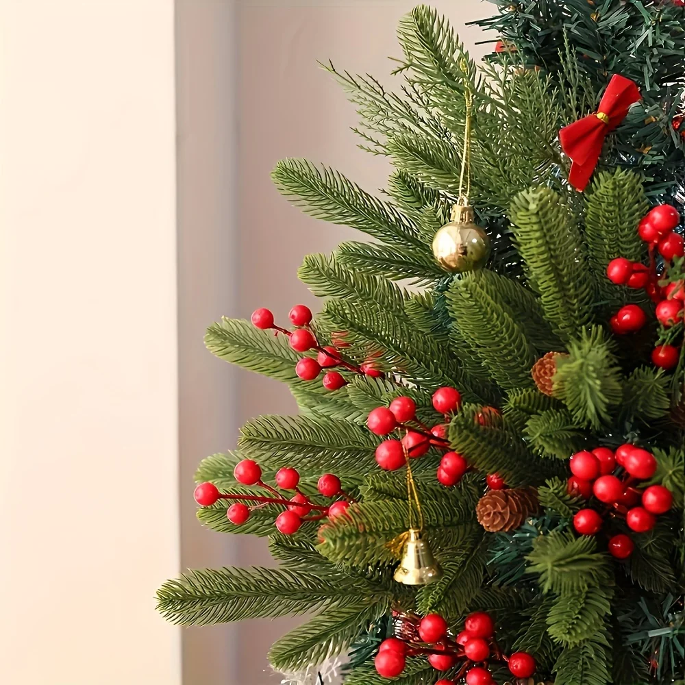 20 Stück künstliche Kiefernbaum aus Kunststoff, grüne Kiefernzweige, DIY-Weihnachtsdekoration, Winter-Tischpflanzen, Weihnachtsbaumdekoration – Detail 6