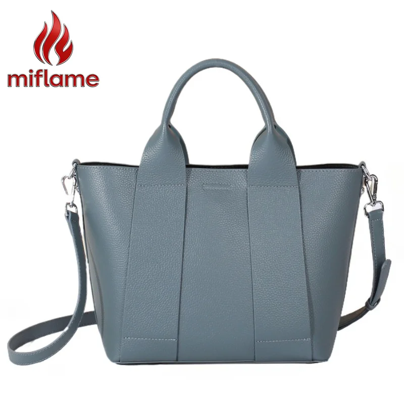Minimalist Handbag for Women Genuine Full Grain Leather Oversized Tote Bag Work Office with Crossbody Strap