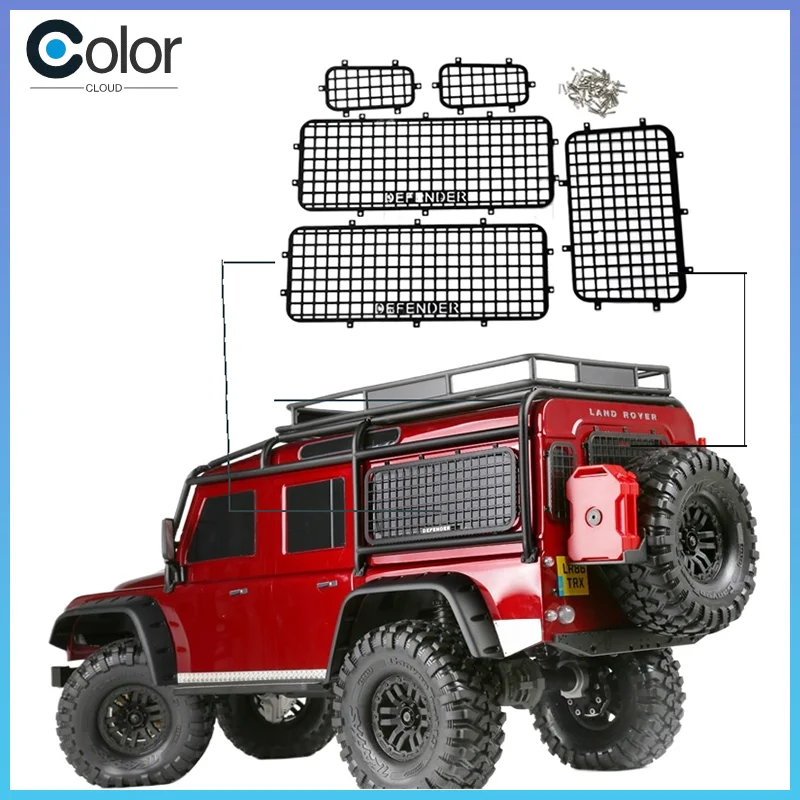 

For Trax Trx4 Defender 82056-4 Metal Window Mesh Protective Net 1/10 Rc Crawler Car