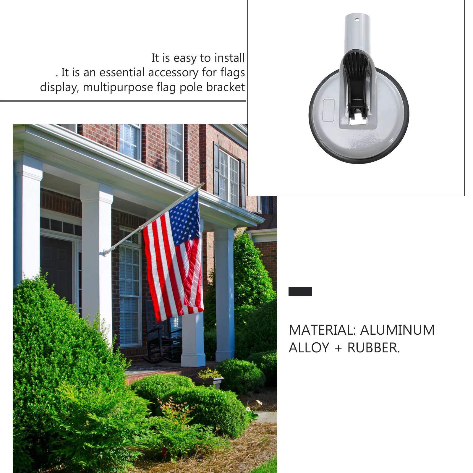 

1Pcs Universal Flagpole Bracket Firm Grip for Different Styles of Flags Universal Flagpole Bracket Flag Pole Holder