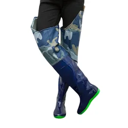 Rain Boots Men Disruptive Pattern Knee High Fishing Boots Camouflage Rubber Rainboots Asker Bot Antiskid Rubber Boots Galoshes