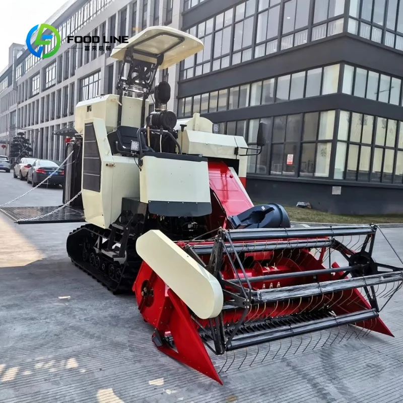 Customized High Yield 4LZ-6.0 Rice Wheat Grain Harvester, Complete Gear Engine Farm Machinery for Small Household Farm Use