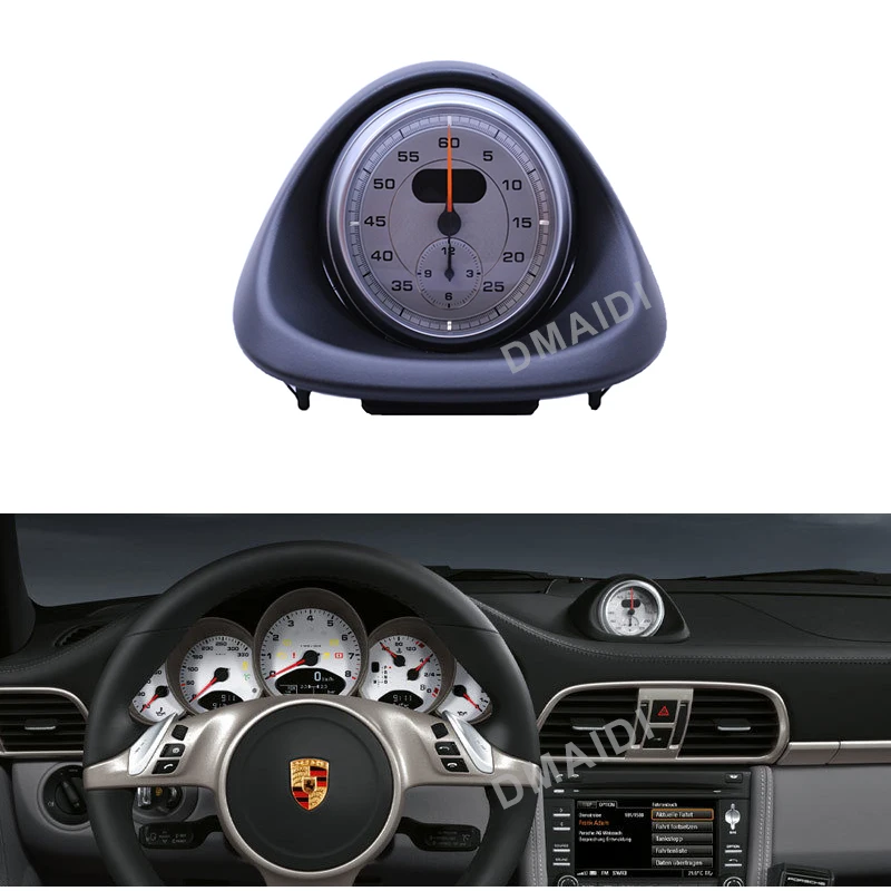 Car Stopwatch Interior Center Dashboard Clock Compass Time Electronic Meter Clock For Porsche 911 2009-2011