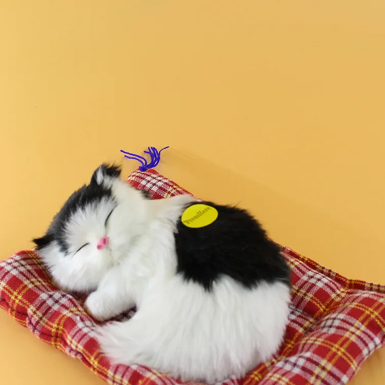 Can Be Called Simulation Cat Model Plush Cat Sleeping Cat On Cloth Cushion Cute Car Decoration