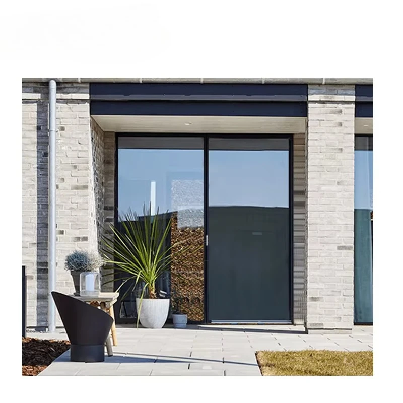 

California Modern Home Ultra-thin Glass Frame Casement Door Broken Bridge Aluminum Invisible Hinge Insulation