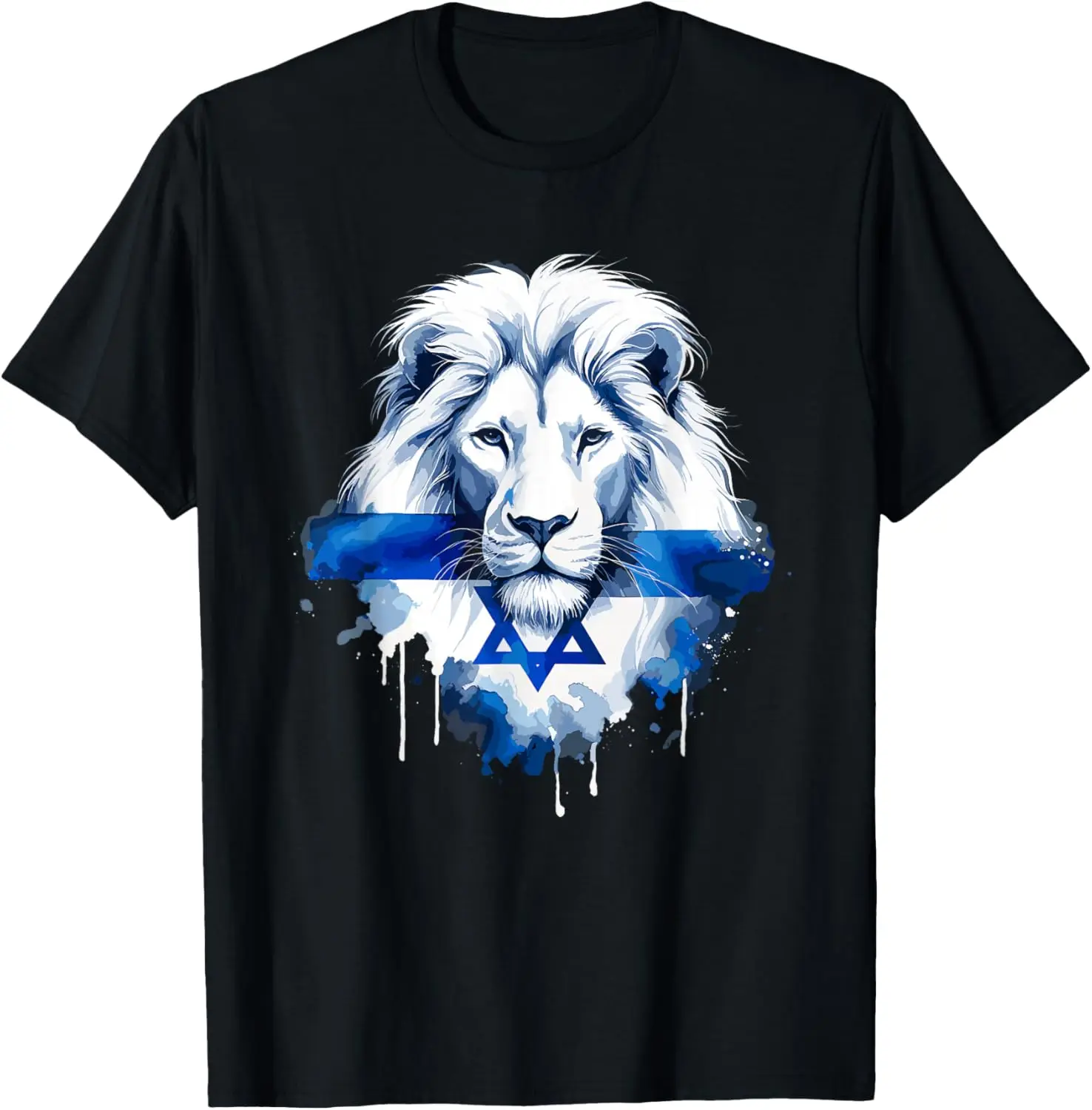Star of David | Israel Flag Lion Jewish Proud Israelites T-Shirt 100% Cotton O-Neck Short Sleeve Summer Casual Mens T-shirt
