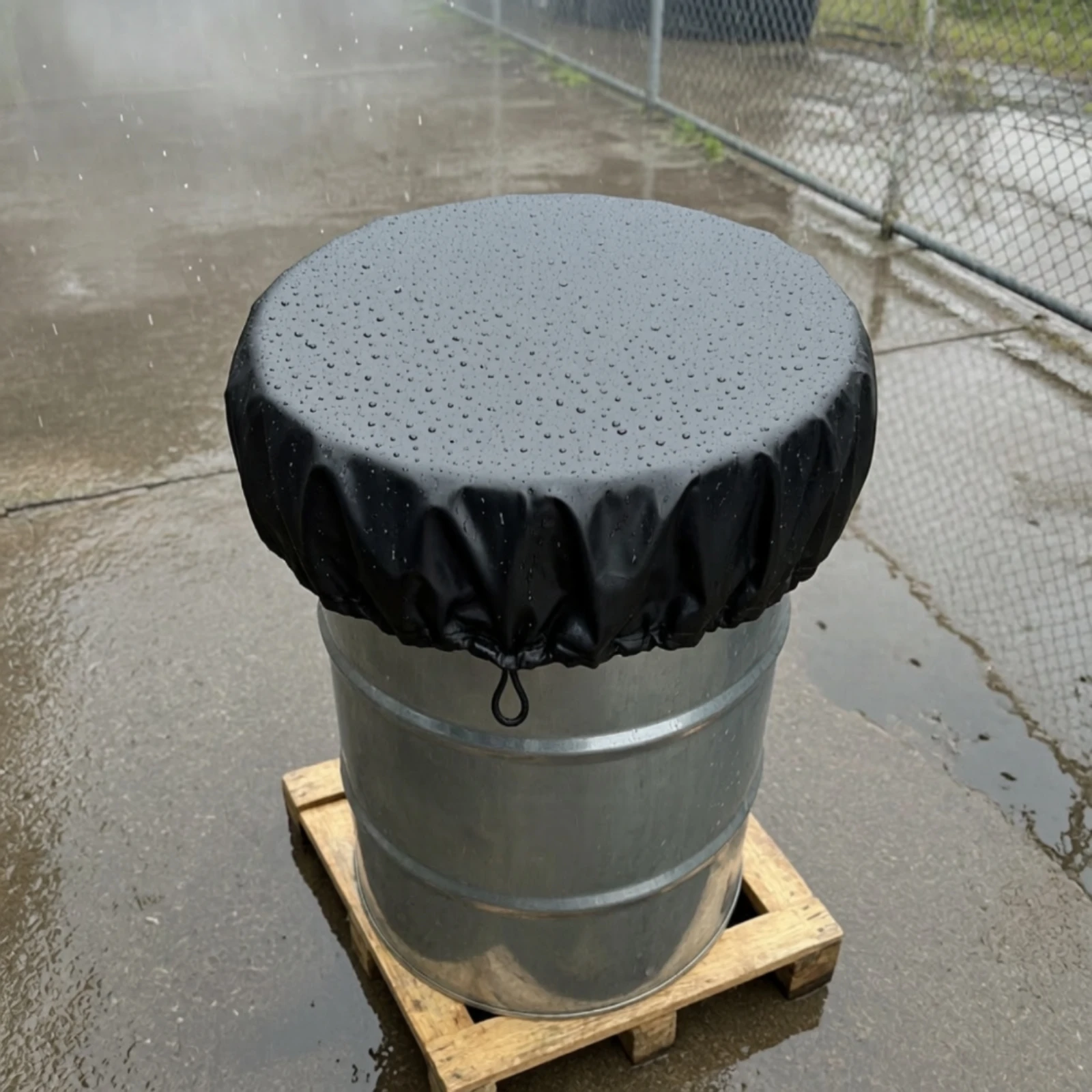 55 Gallon Drum Cover Dustproof Drum Cover with Drawstring Elasticized Waterproof for Warehouse, Workshop