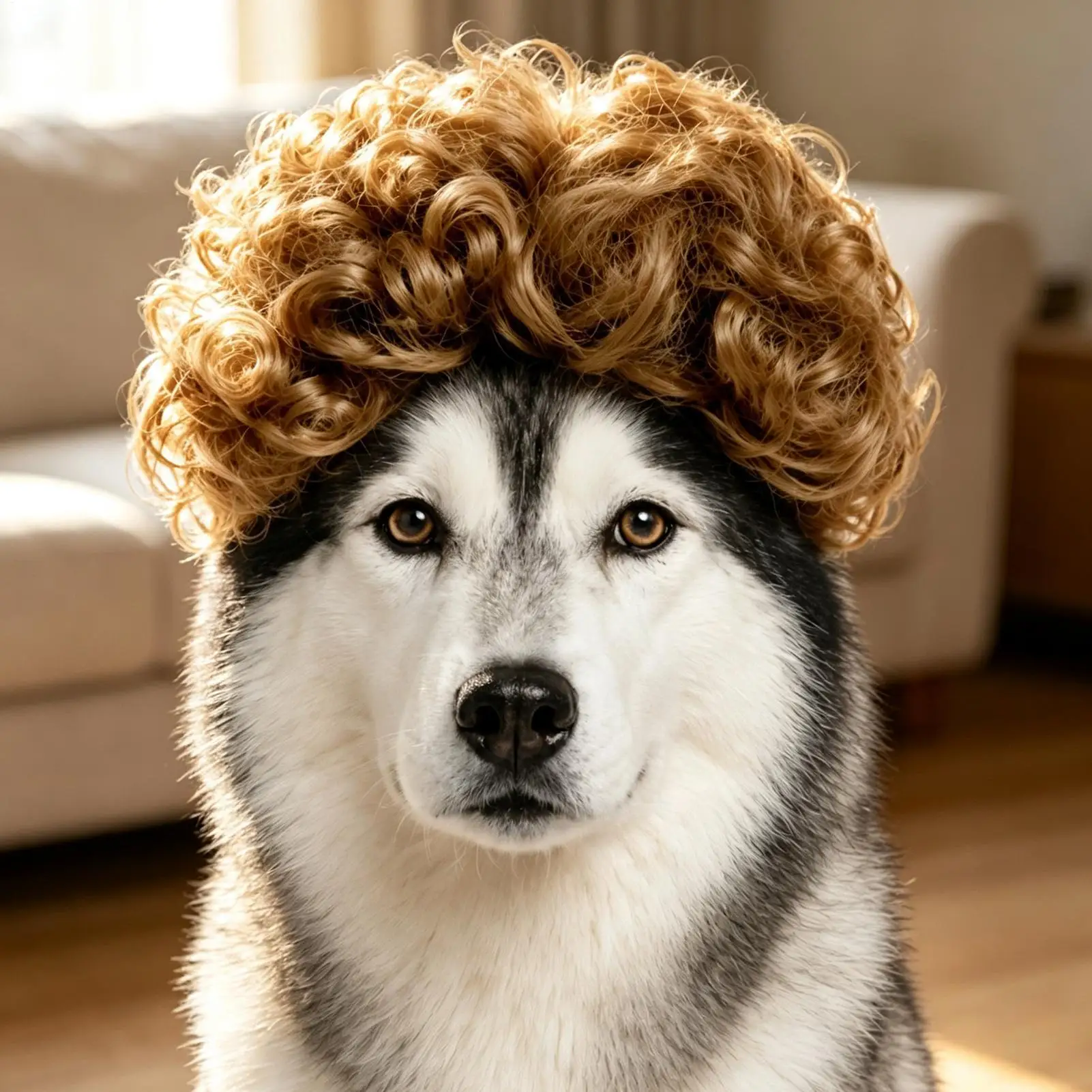 Dog Wigs 4 Pieces Mesh Lining Funny Costume Accessories Funny Dog Wig For Stage Performance Photography Festivals Birthday