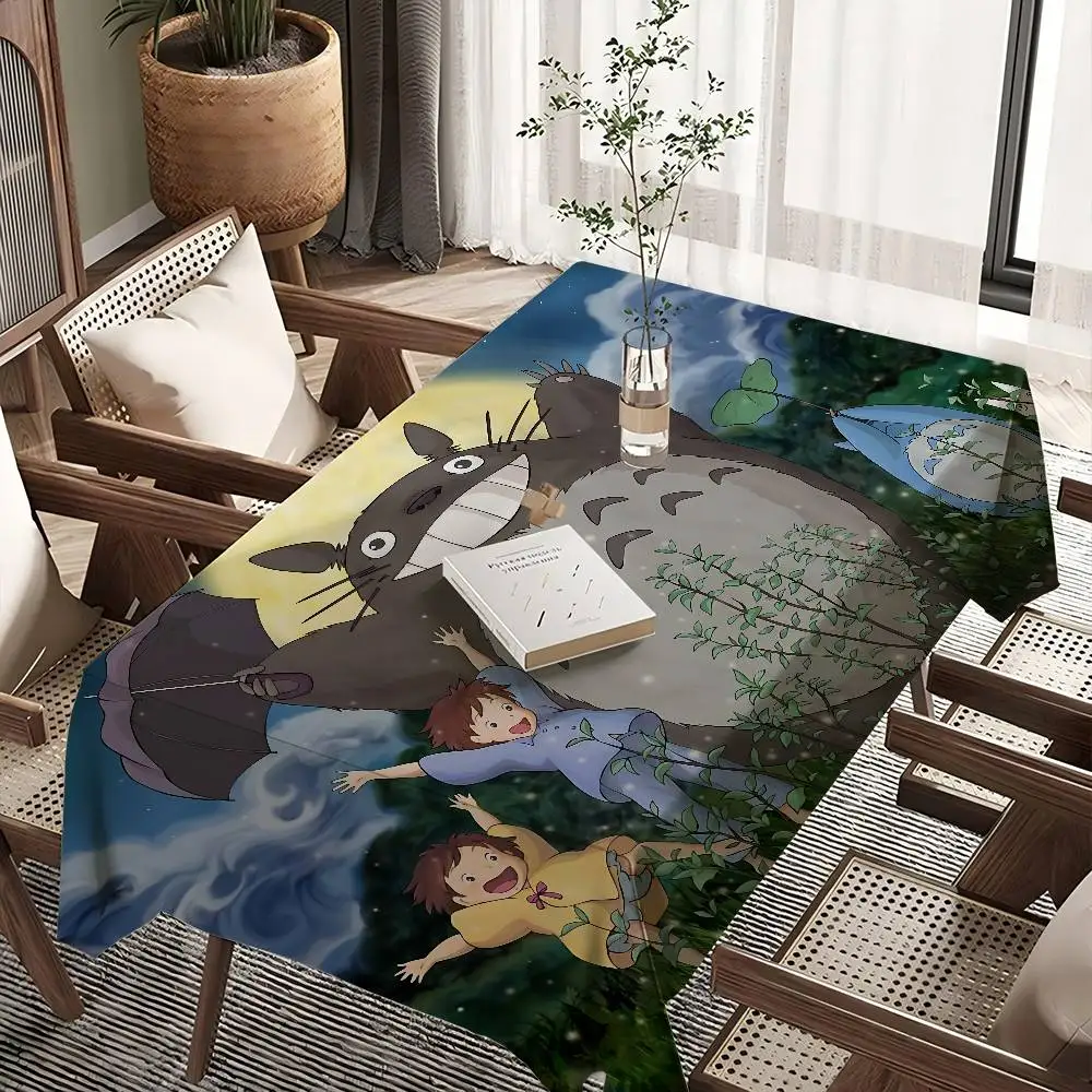 Cartoon Anime Cute T-Totoros Tablecloth Birthday Party Wedding Christmas Table Cover Wipe Desk Cloth Decor Covers Rectangle