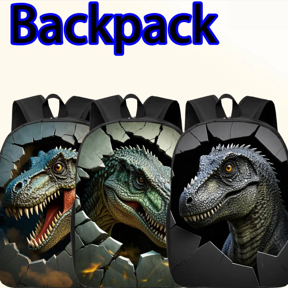 

1шт,Динозавр, 2D-принты, Рюкзак, Большая вместимость, милый, элегантный, художественный, модный, подарок, путешествия, повседневный