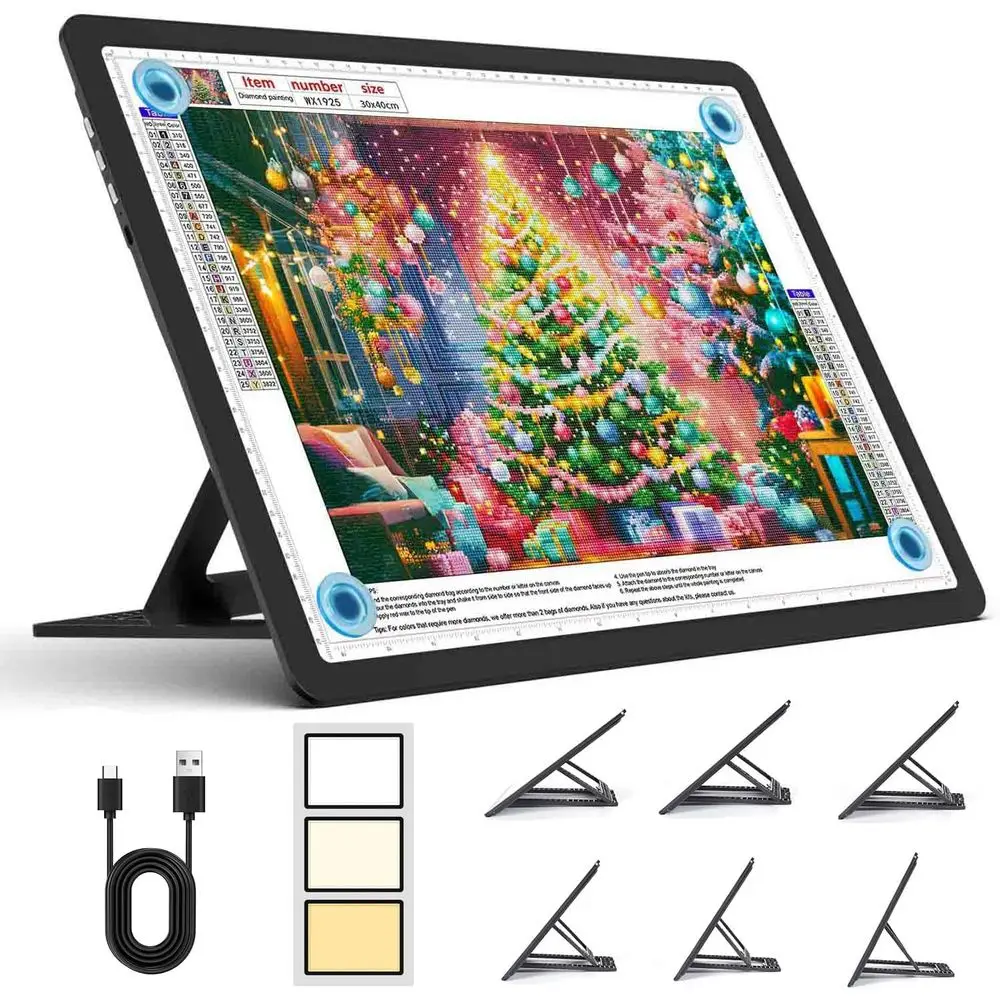 

Magnetic A4 LED Light Pad with Stand, 7100Lux Brightness, Side Buttons for Tracing, Sketching, and Artwork