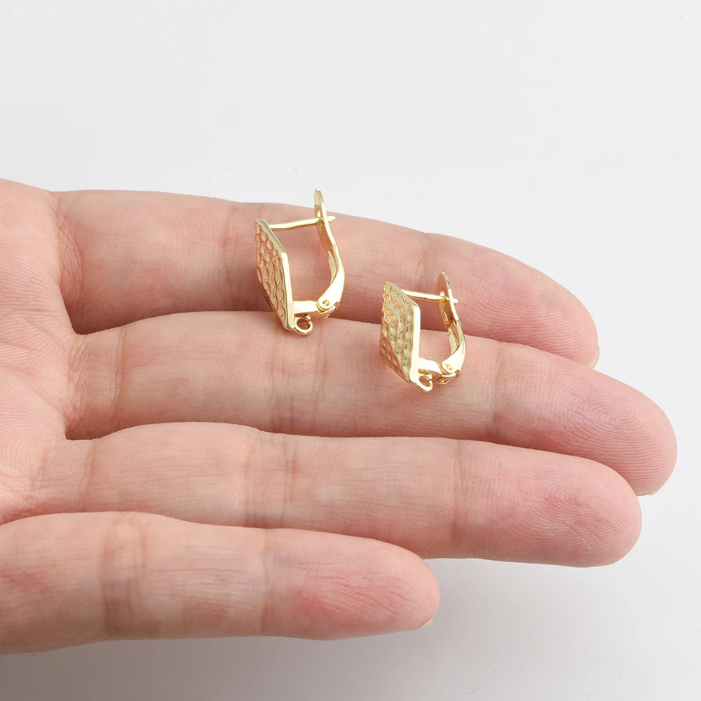 14k الذهب الحقيقي مطلي اليدوية الأذن سلك السحابات النحاس هوك القرط اكسسوارات للنساء الأقراط الموضة صنع