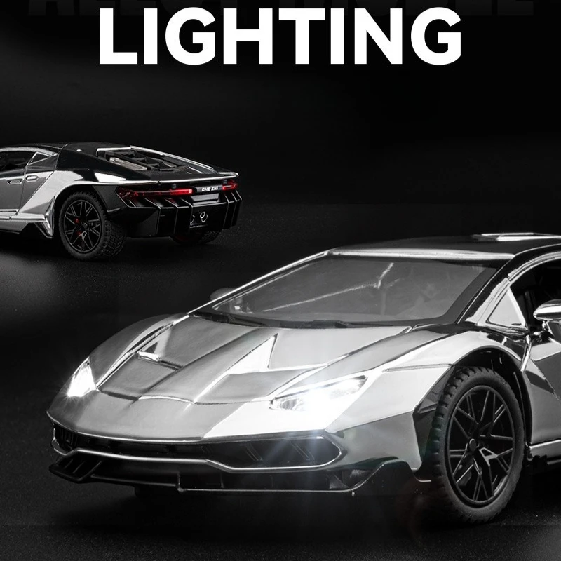 1:24 LP770-4 simulação carro esportivo diecast metal liga modelo de carro som luz puxar para trás coleção crianças brinquedos presentes