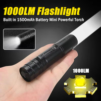 SC8 1000LM Powerful LED Flashlight Type-c Rechargeable EDC Mini Tactical Torch 1500Mah Battery Outdoor Camping Fishing Lantern