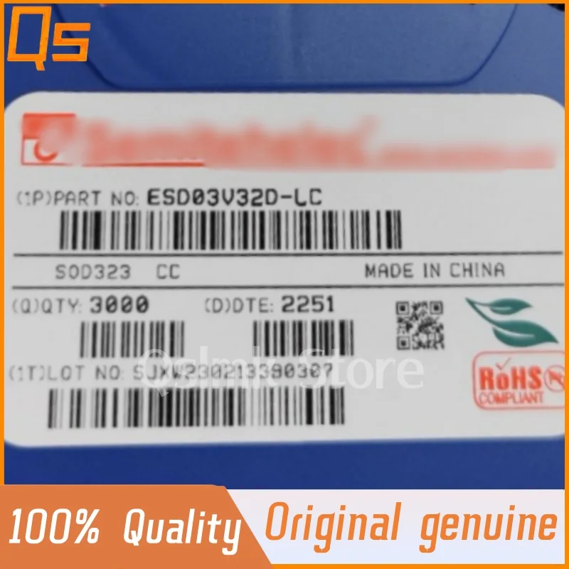 ESD03V32D-LC ดั้งเดิมใหม่การพิมพ์หน้าจอ SOD-323 CC ESD ป้องกันไฟฟ้าสถิตย์3.3V