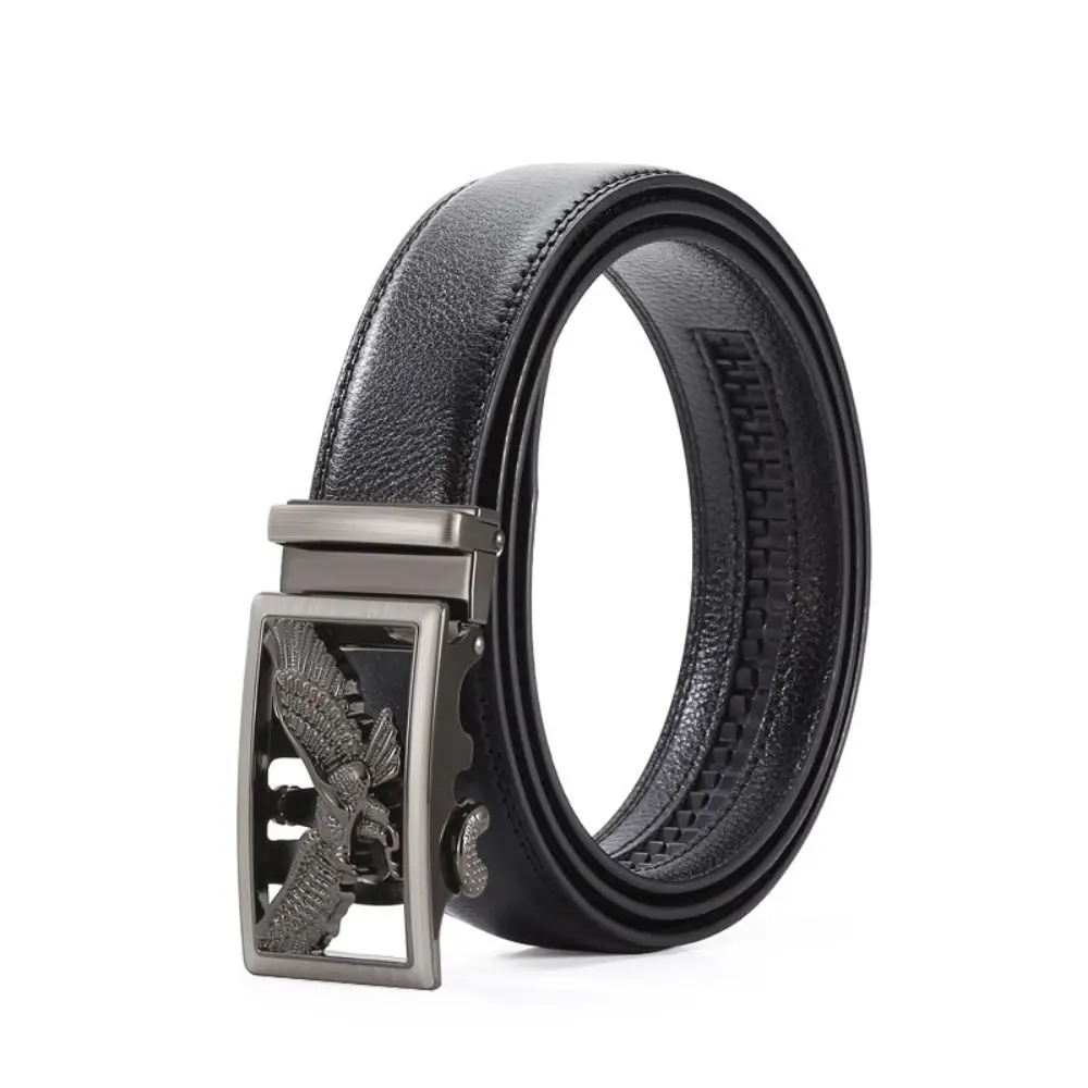 حزام عمل كاجوال على شكل نسر من جلد البولي يوريثان، حزام بإبزيم تلقائي عتيق، تصميم فاخر، حزام خصر للرجال