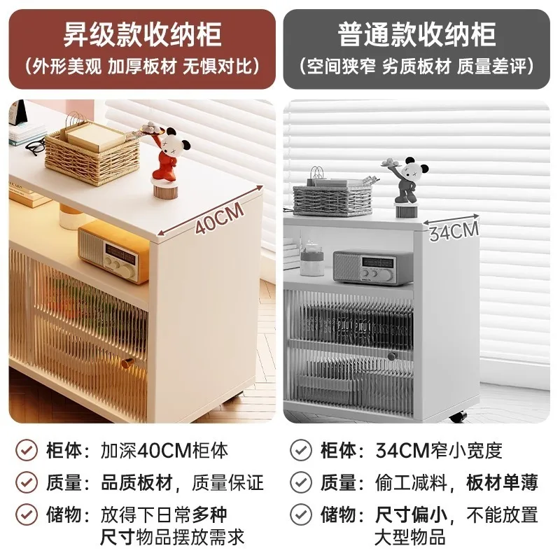 File Cabinet Office Wooden Locked Small Cabinet Mobile Storage With Wheel Table Under Locker Low