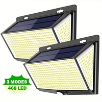468LED Super Bright Outdoor Solar Light 3 Modes Motion Sensor Body Sensor Solar Garden Light for Garden Fence Patio Garage