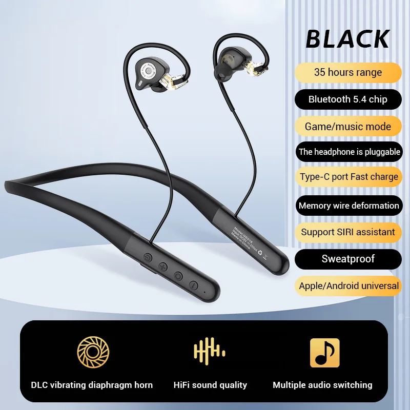 2024 Ge018 Oortjes Bluetooth 5.4 Hoofdtelefoon Sport Oordopjes Ingebouwde Microfoon Halsband Hoofdtelefoon Stereo Oordopjes Headset Voor Hardlopen