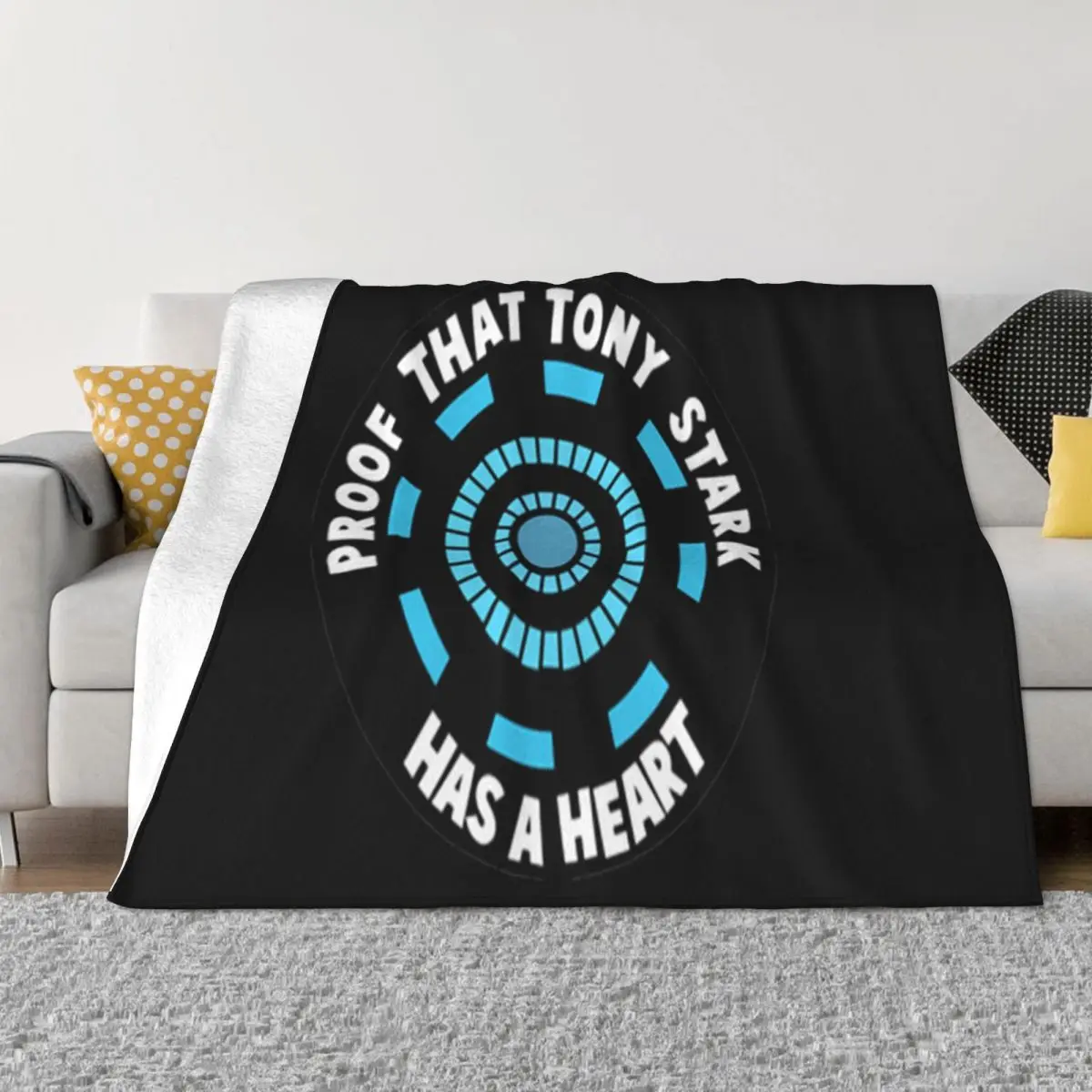 Proof That Tony Stark Has A Heart Low Price New Brand Present Rap Spring Dj Cheap Sale Geek Designs Leisure Throw Blanket