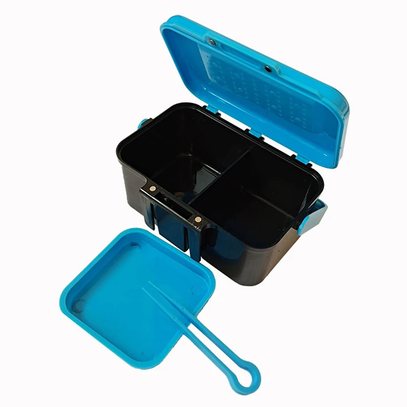 Multifunctional 2 Compartments Live Bait Box Red Worm Earthworm Lure Plastic Boxs Fly Bass Tilapia Carp Fishing Tackle