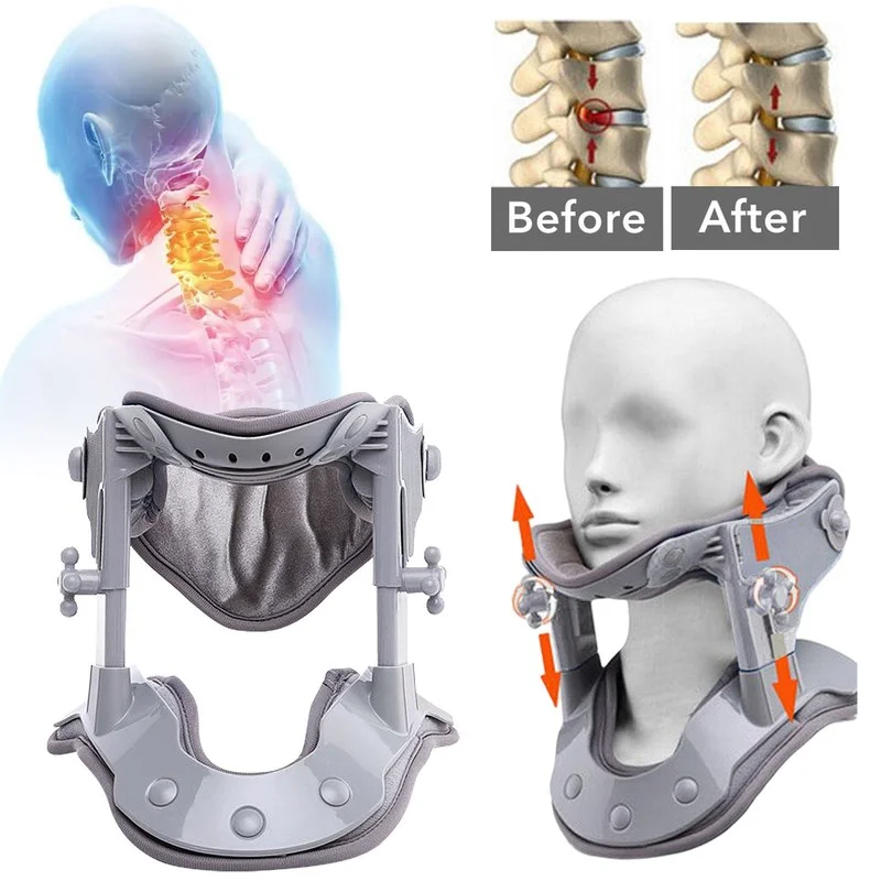 

Heating Hot Compress Cervical Neck Tractor Adjust Brace Traction Device Spine Protector Orthosis Neck Care Pain Relief