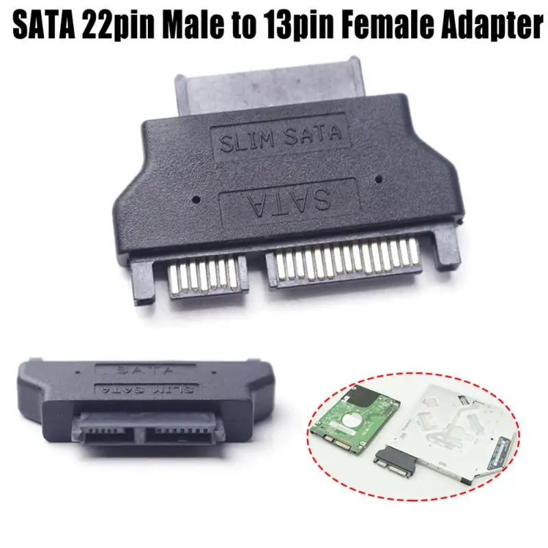 Slimline SATA Adapter Serial ATA 7+15 22pin Male to Slim 7+6 13pin Female Adapter