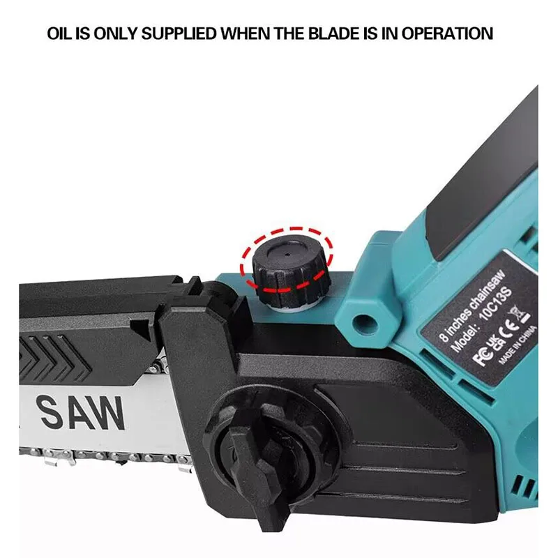 8-inch lithium chainsaw household small handheld saw lithium chainsaw high-power handheld outdoor chainsaw felling trees saw