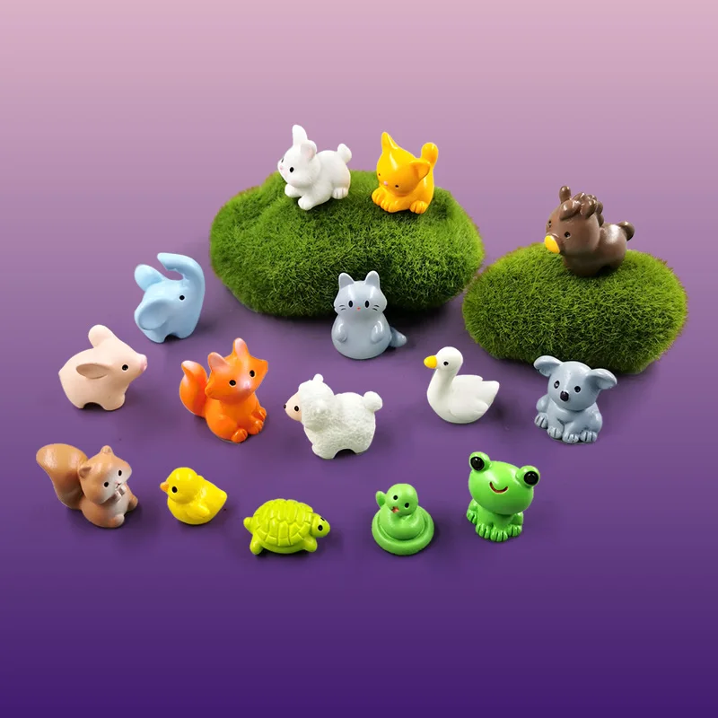 20 قطعة الهامستر الحلزون السنجاب الماوس الفيل الثعلب أرنب خنزير القط الضفدع الفئران تمثال مصغرة الجنية حديقة اكسسوارات الديكور