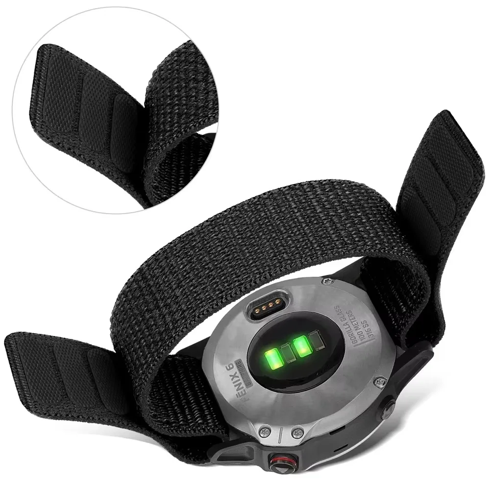 Watch Strap 26mm 22mm 20mm Hook Loop Nylon For Garmin Fenix 8 Bracelet Wristband Fenix E 7X Enduro3/Quatix7 Pro Forerunner 965