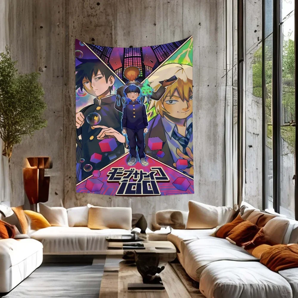 Psycho 100 Anime Wall Tapestry Hanging Tarot Hippie Wall Rugs Dorm Wall Hanging Sheets