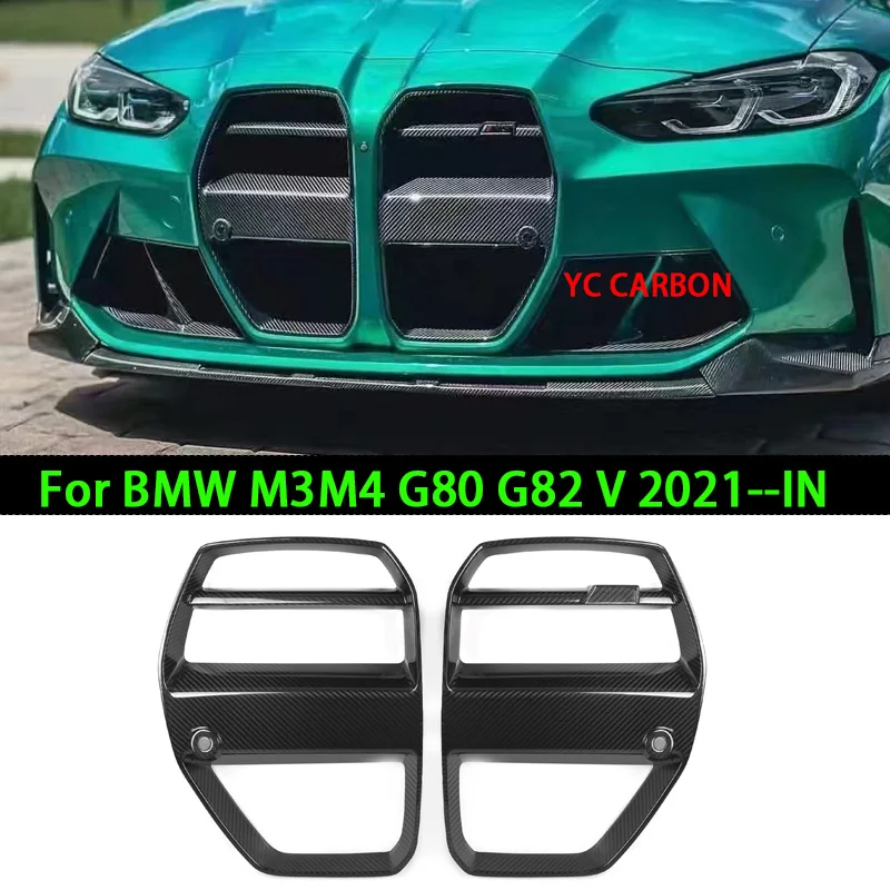 Bumper Racing Grills For BMW G80 G81 M3 G82 G83 M4 2021-in Real Carbon Fiber Front Kidney Grille xDrive Competition Auto Fitment