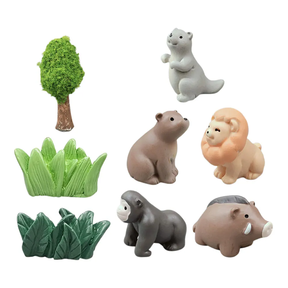 

Mini Decoration Set Farm Animal Figurines Miniature Garden Decorations Small Resin Animals