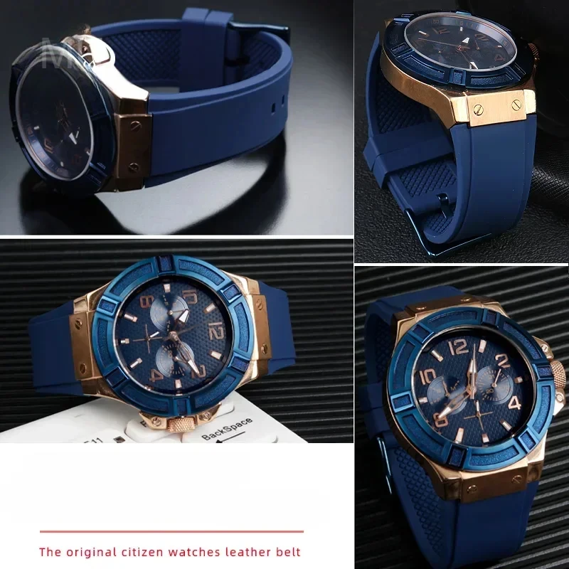 أربطة ساعة سيليكون مرنة للترفيه ، مقاومة للعرق جيدة التهوية ، تخمين W0247g3 W0040g3 W0040g7 سلسلة ، 22 حزام