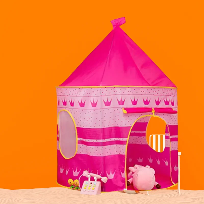Tentes pliantes pour nourrissons et tout-petits, château Portable pour enfants, maison de jeu rose et bleue, jouets de Camping, cadeaux d'anniversaire et de noël en plein air, décor de chambre