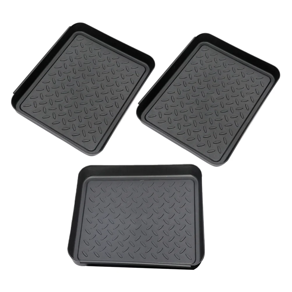 3 Pcs Shoes Boot Tray Plant Drainage Indoor Trays Outdoor Mat Black Mats for Entryway