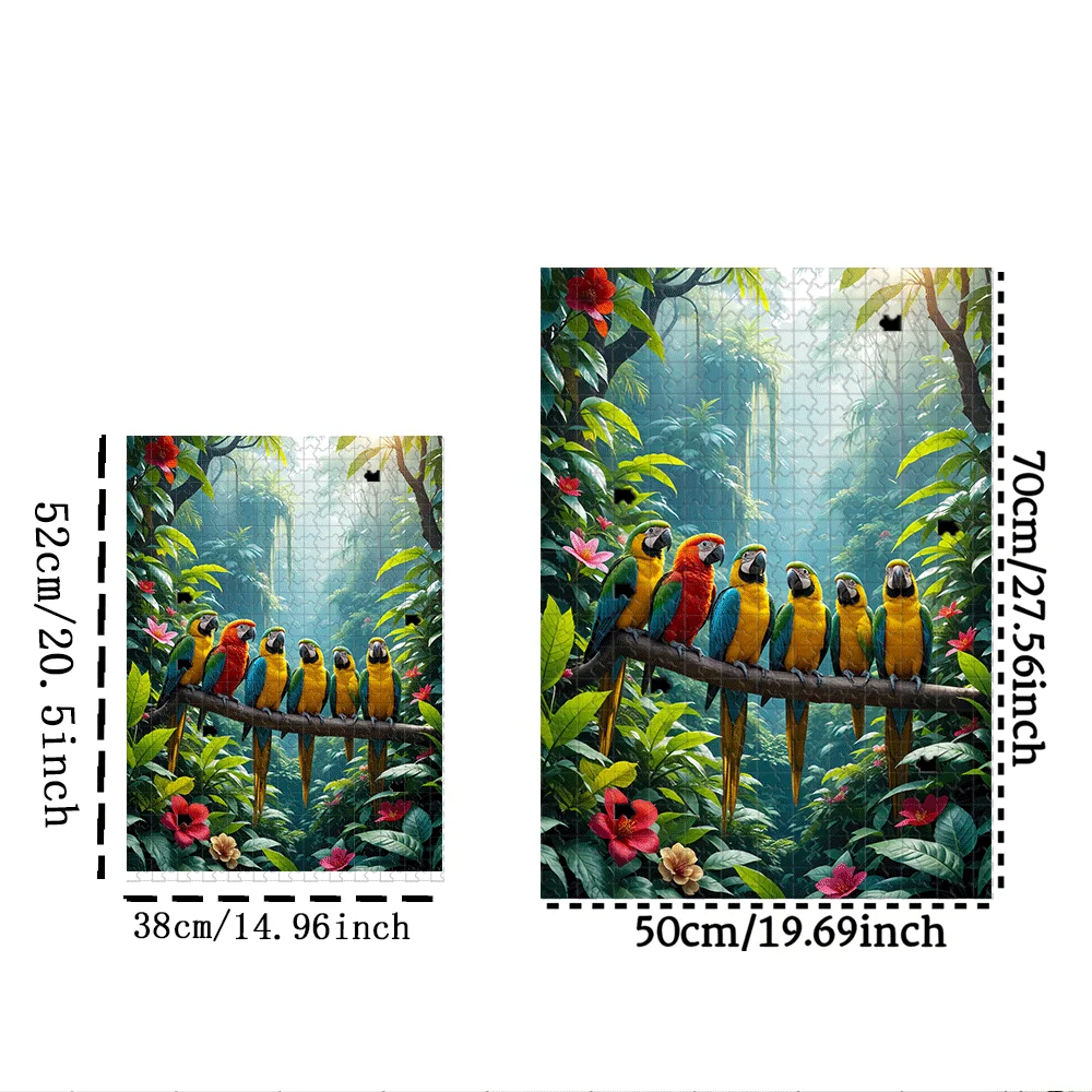 Puzzle de jungle tropicale avec perroquets, pour adultes et enfants, thème de la nature, jeu intellectuel, loisirs à la maison, jouet décoratif