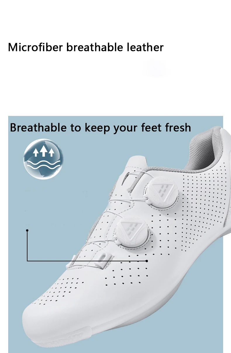 Professionelle Fahrradschuhe für Herren, Rennrad-Flachpedalschuhe, SPD-Lockschuhe, MTB-Outdoor-Schuhe für Damen, atmungsaktiv, Mountainbike, reinweiß – Detail 6