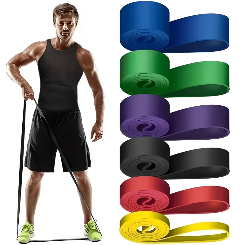 Banda elástica Tpe para entrenamiento de fuerza, deportes, Fitness, látex, Pull-Up, Ension, círculo grueso, Yoga, cadera multifuncional, 1/5 Uds.