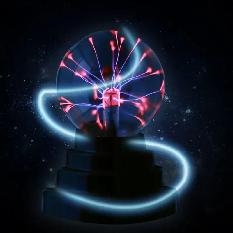 Bola de Plasma USB electrostática, esfera de luz de cristal, Bola de lámpara de escritorio, fiesta de Navidad, sensible al tacto, productos para el hogar, 5 in