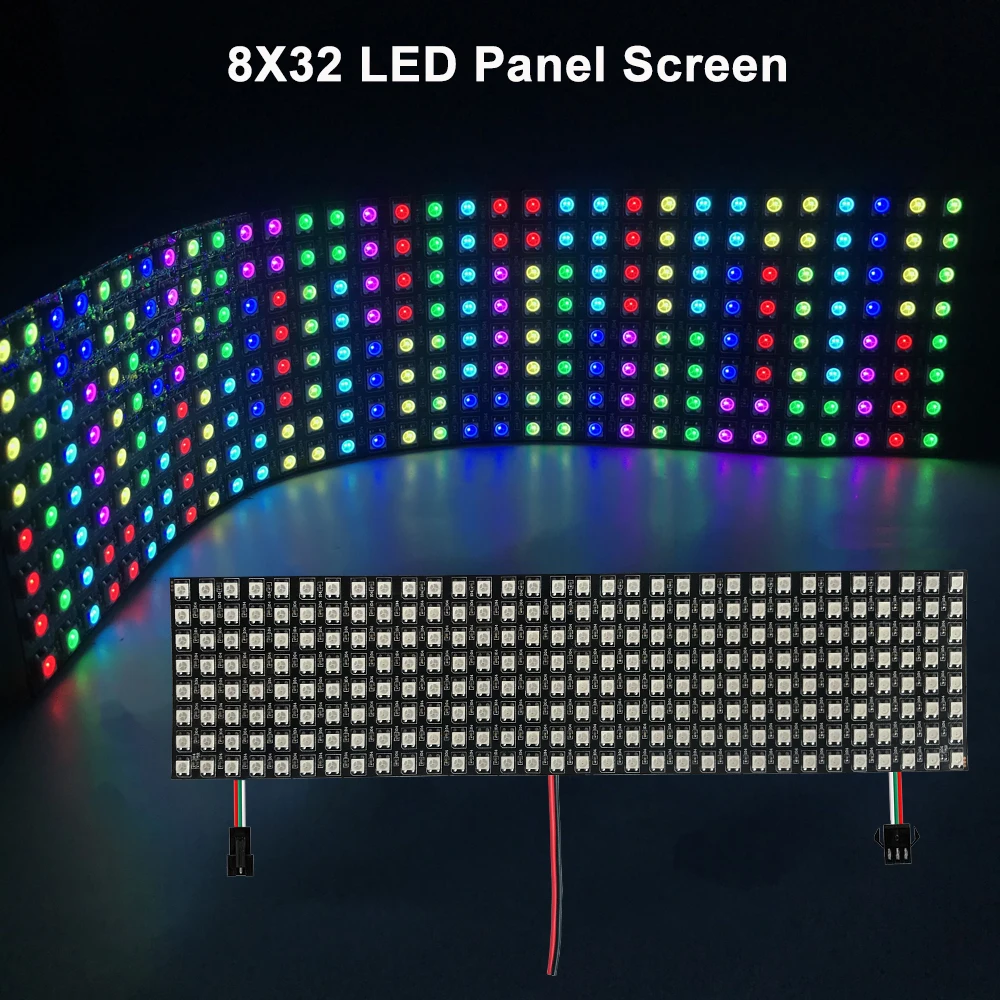 DC5V WS2812B LED Panel Light Flexible Individually Addressable Digital Module RGBIC Matrix Screen 8x8 16x16 Pixels